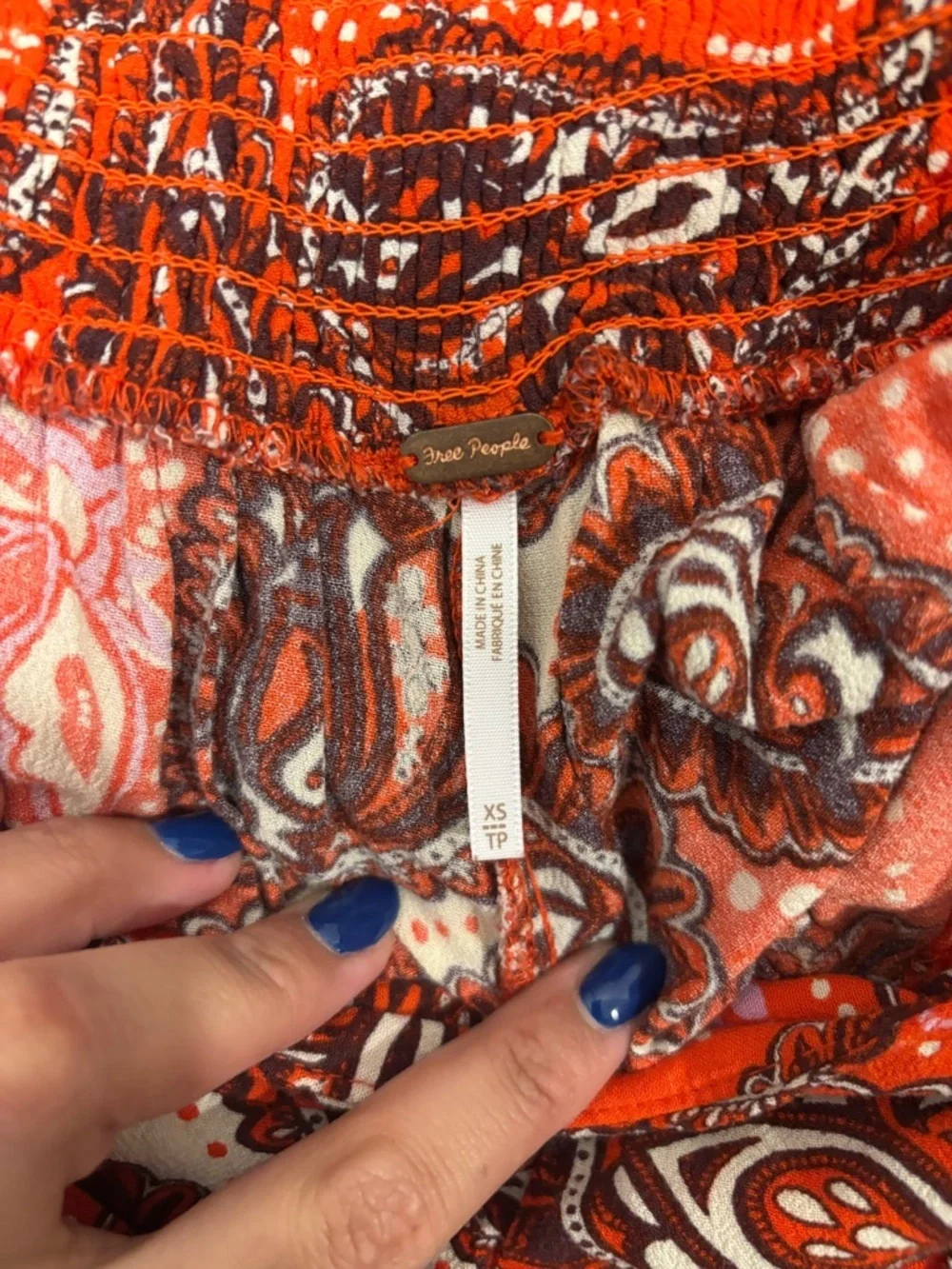 Free People Paisley Printed Double Trouble Wide Leg Pants Extra Small